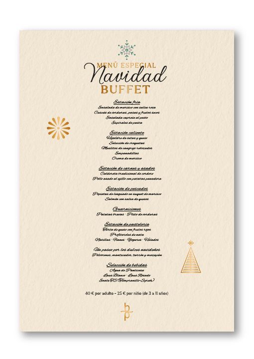 Menú Navidad - Restaurante Buffet
