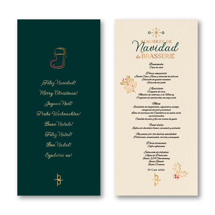 Menú Navidad - Restaurante La Brasserie
