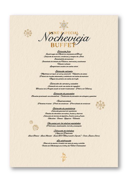 Menú Nochevieja - Restaurante Buffet